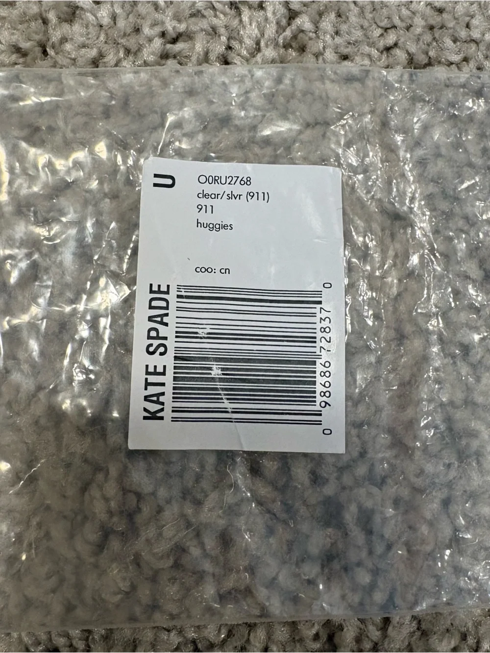 NEW kate spade Silver Pave Crystal Hoop Earrings